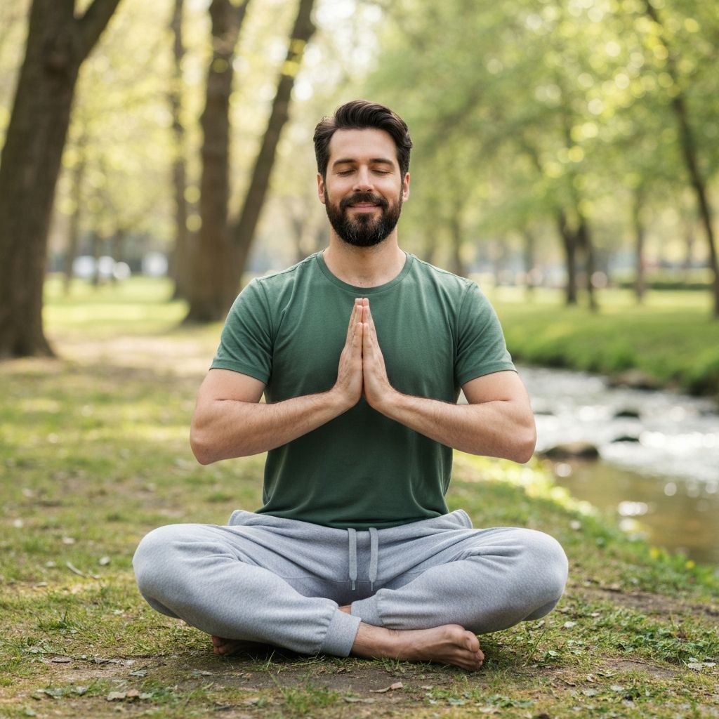 Man practicing sustainable wellness habits